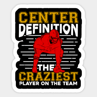 Funny American Football Center Gift Sticker